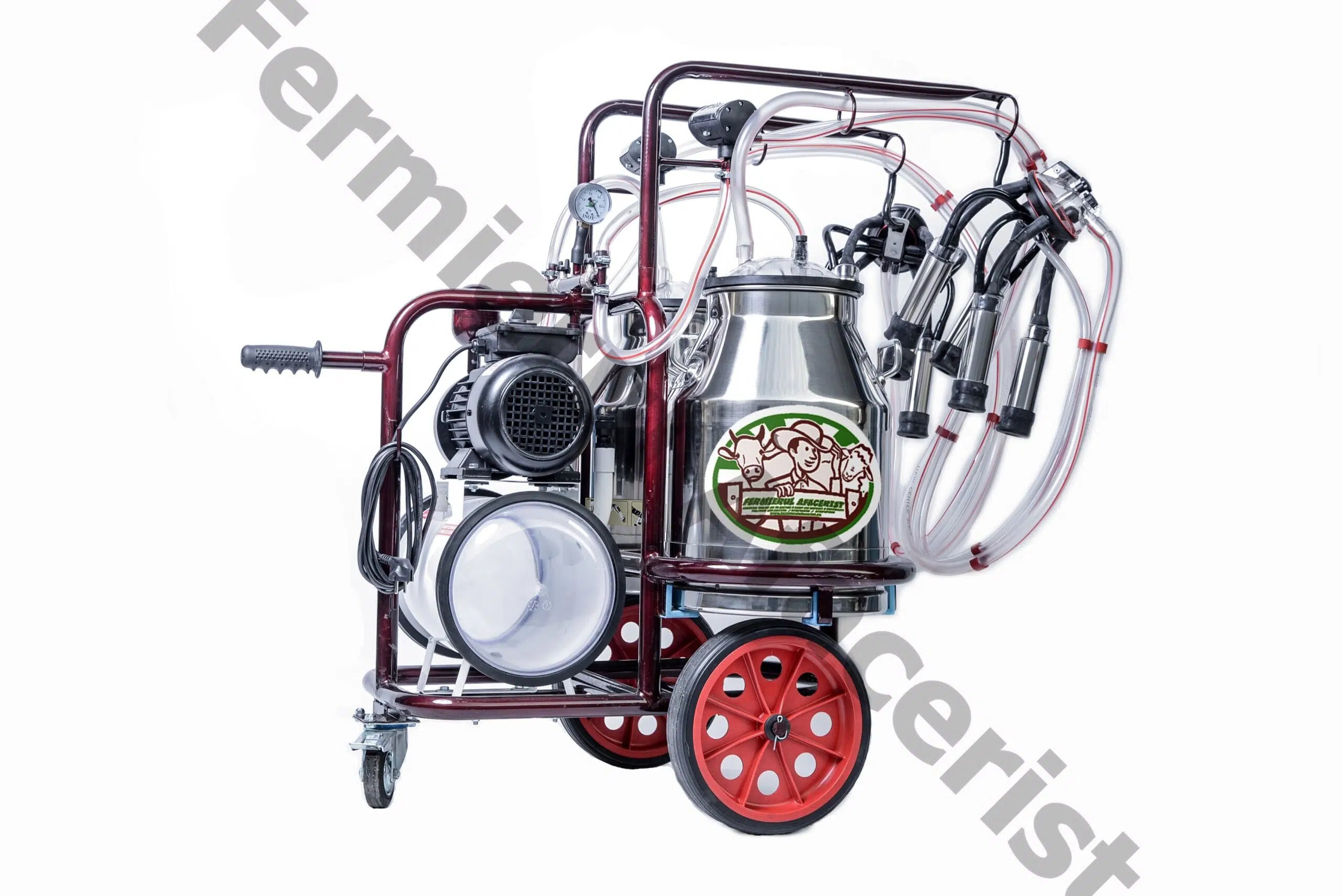 SUPER OFERTA - Aparat de muls Double milka cu 2 posturi, 2 bidoane inox si sistem de masurare electronica a laptelui