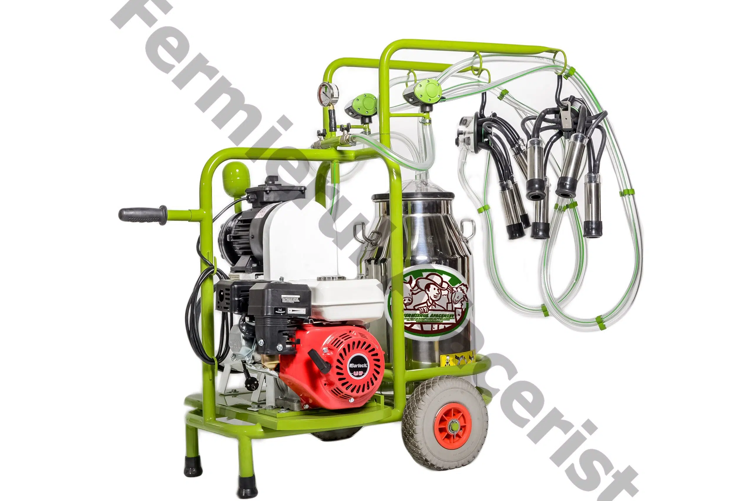 Aparat de muls vaci Milka 2 benzina cu bidon de aluminiu sau inox